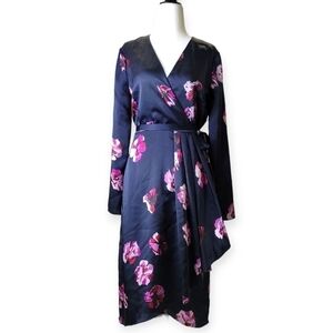 Joie Miltona Wrap Floral Midnight Dress